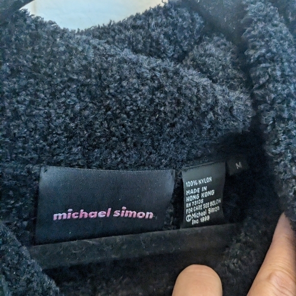 Michael Simon Cowlneck Chenille Bejeweled Sweater - Picture 2 of 5